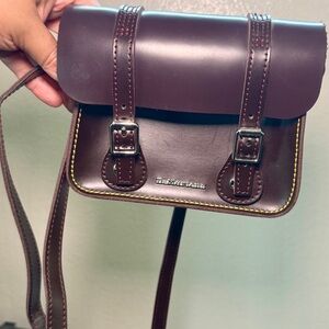 Dr. Martens 7” Satchel in Burgundy Leather | Structured Mini Crossbody